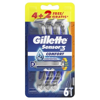 GILLETTE | SENSOR 3 | Ξυριστική Μηχανή Μιας Χρήσης Comfort 3 Προσφορά 4+2 Τεμάχια Δώρο 6 Τεμάχια