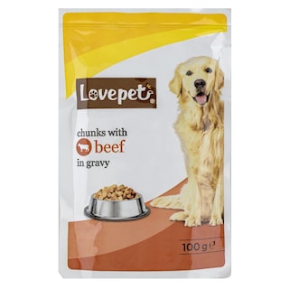 LOVEPET | Σκυλοτροφή Υγρή Βοδινό 100g