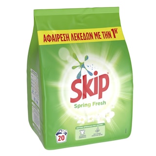 SKIP | Σκόνη Πλυντηρίου Ρούχων Spring Fresh 20 Μεζούρες