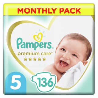 PAMPERS | Πάνες Μωρού Premium Care Νο5 Αποκλειστικά Online 136 Τεμάχια