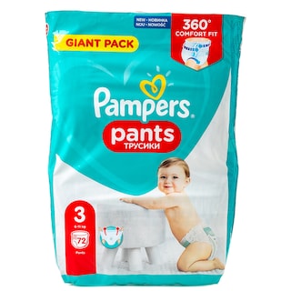 PAMPERS | Πάνες Βρακάκι Μωρού Pants Νο3 6-11kg 72 Τεμάχια