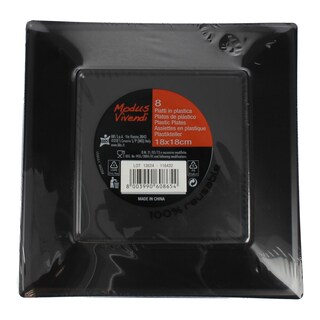 - | ΠΙΑΤΑ ΠΛΑΣΤΙΚΑ ΤΕΤΡΑΓΩΝΑ ΜΑΥΡΑ 18 CM 8 ΤΕΜ