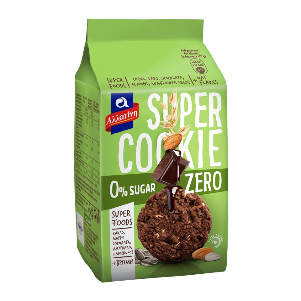 Μπισκότα Super Cookie Zero 0% Ζάχαρη 180g