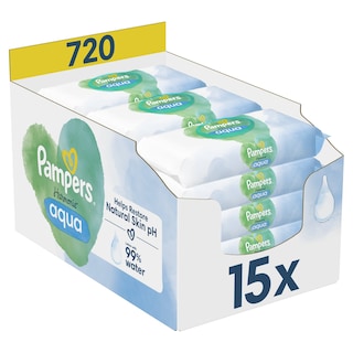 PAMPERS | Μωρομάντηλα Harmonie Aqua Αποκλειστικά Online 15x48 Τεμάχια
