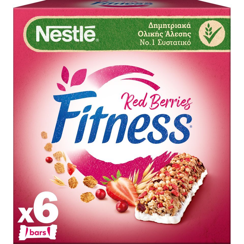 FITNESS Μπάρες Δημητριακών Red Berries 6 X 23.5gr