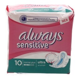 ALWAYS | ΣΕΡΒΙΕΤΕΣ SENSITIVE ULTRA NORMAL PLUS 10 ΤΕΜ