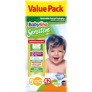 BABYLINO | Πάνες Μωρού Sensitive Χαμομήλι Νο5+ 42 Τεμάχια