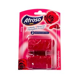 AFROSO | ΣΤΕΡΕΟ ΒLOCK WC ΑΝΤΑΛΛΑΚΤΙΚΟ ROSE 40 GR + 1Δ