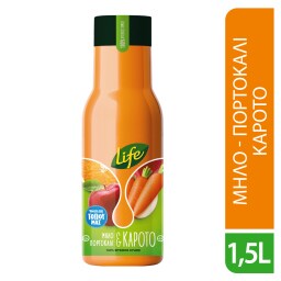 Φυσικός Χυμός Μήλο Πορτοκάλι Καρότο 1.5 Lt