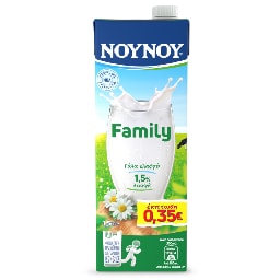 ΝΟΥΝΟΥ | FAMILY | Αγελαδινό Γάλα Υψηλής Θερμικής Επεξεργασίας Ελαφρύ 1,5lt Έκπτωση 0.35Ε