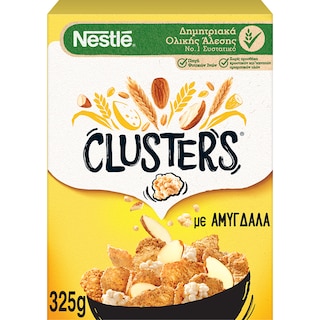 CLUSTERS | Δημητριακά Ολικής Άλεσης με Αμύγδαλα 325g