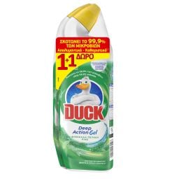 DUCK | Υγρό Καθαριστικό Λεκάνης Deep Action Gel Πεύκο 750ml 1+1 Δώρο