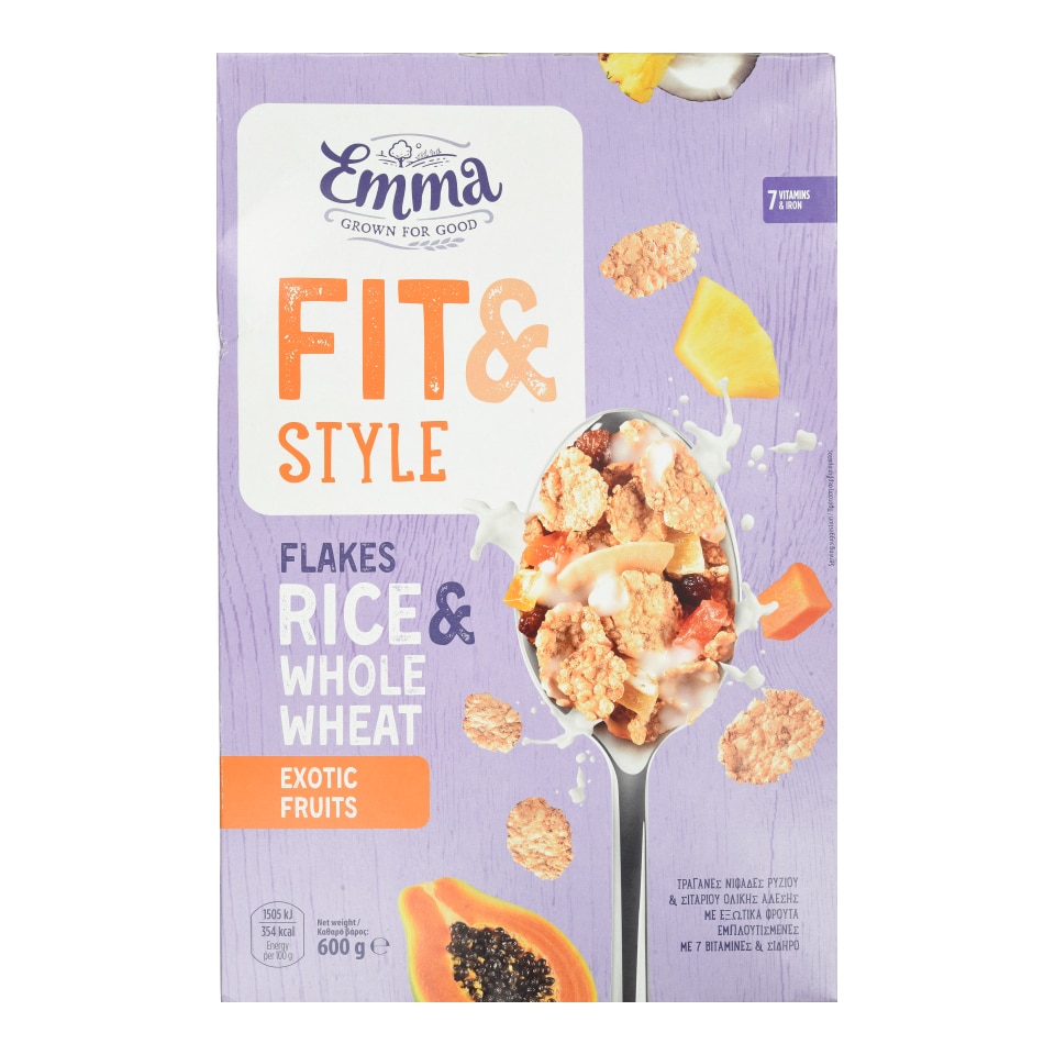 EMMA Δημητριακά Fit & Style Εξωτικά Φρούτα 600g