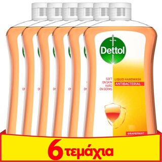 DETTOL | Κρεμοσάπουνο Grapefruit Αποκλειστικά Online 6x750ml