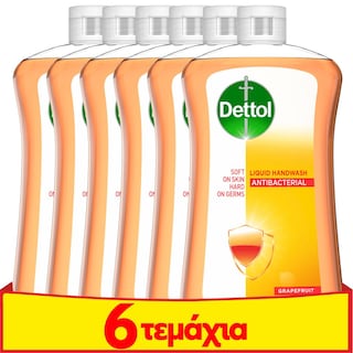 DETTOL | Κρεμοσάπουνο Grapefruit Αποκλειστικά Online 6x750ml