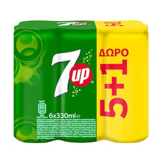 7UP | Αναψυκτικό Γκαζόζα Κουτί 330ml 5+1 Δώρο