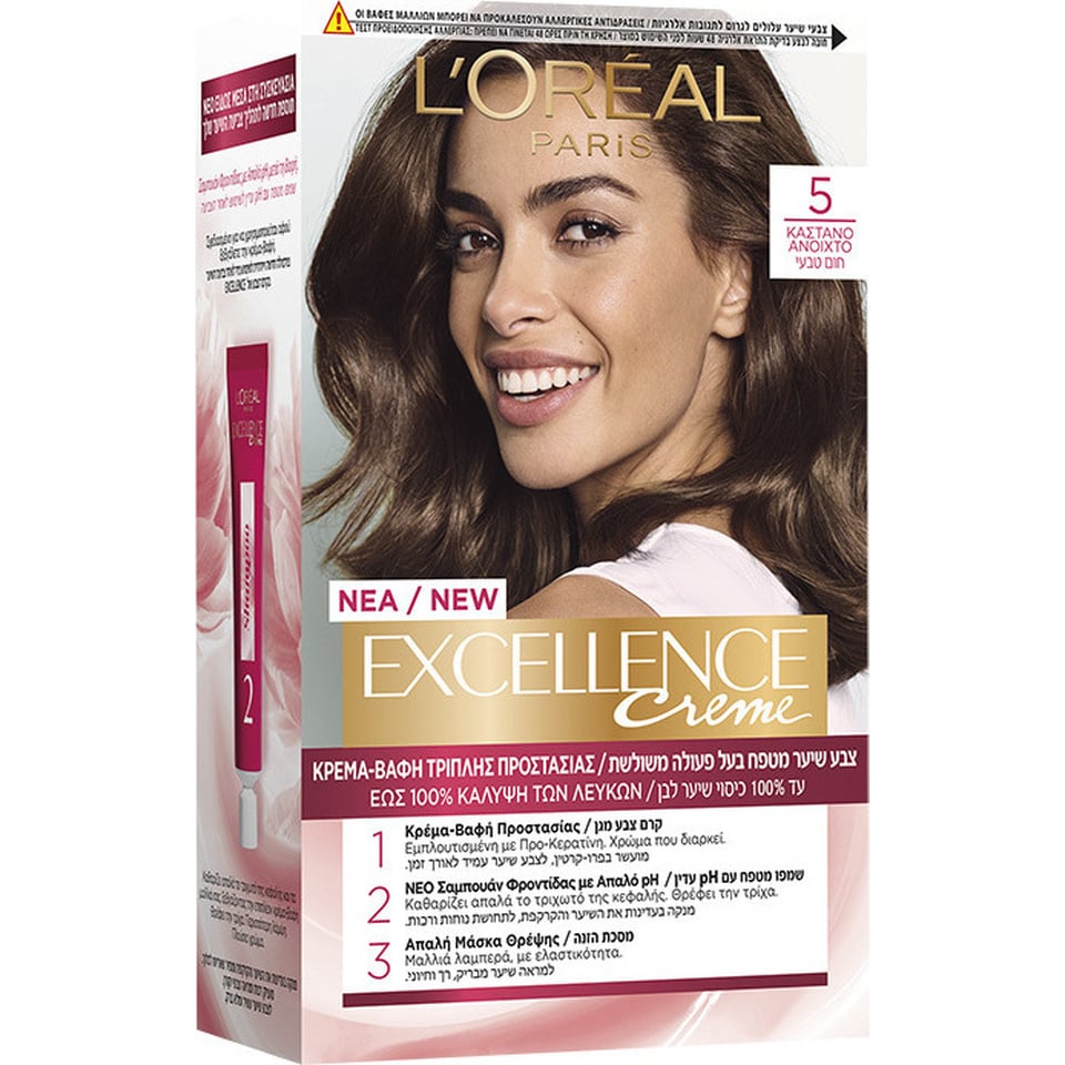 EXCELLENCE Βαφή Μαλλιών Νο5 Καστανό Ανοιχτό 1 Τεμάχιο