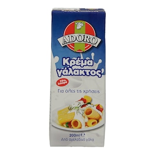 ADORO | ΚΡΕΜΑ ΓΑΛΑΚΤΟΣ 35 % ΛΙΠΑΡΑ 200 ML