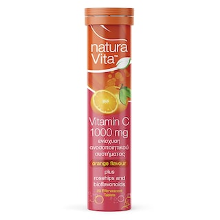 NATURA VITA | Συμπλήρωμα Διατροφής Βιταμίνη C Πορτοκάλι 1000mg 20 τεμάχια
