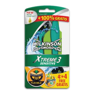 WILKINSON | Ξυραφάκια Xtreme3 Sensitive 8 Τεμάχια (1+1 Δώρο)