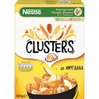 CLUSTERS | Δημητριακά Ολικής Άλεσης με Αμύγδαλα 325g