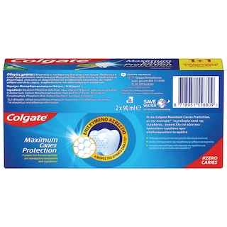 COLGATE | COLGATE TOOTHP.PROT.CARIES 90ML(1+1) Protection Caries 2x90ml 1+1 Δώρο