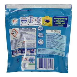 SKIP | Kάψουλες Πλυντηρίου Ρούχων Διπλής Δράσης Active Clean 10 Τεμάχια