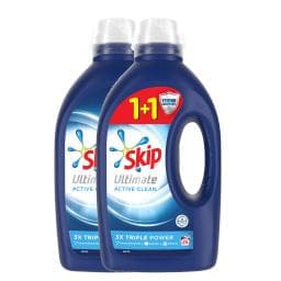 SKIP | Υγρό Πλυντηρίου Ρούχων Ultimate Active Clean 25 Μεζούρες 1+1 Δώρο