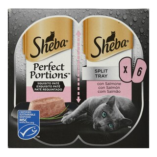 SHEBA | Γατοτροφή Perfect Portions Σολομός Πατέ 3x75g