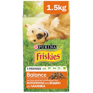 FRISKIES | ΞΗΡΑ ΤΡΟΦΗ ΣΚΥΛΟΥ BALANCE ΚΟΤΟΠΟΥΛΟ ΚΑΙ ΛΑΧΑΝΙΚΑ 1,5 KGR