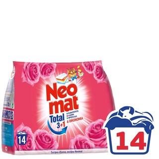 NEOMAT | Σκόνη Πλυντηρίου Ρούχων Άγριο Τριαντάφυλλο 14 Μεζούρες