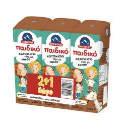 ΟΛΥΜΠΟΣ | Γάλα Σοκολατούχο Παιδικό Κατσικίσιο 3x250ml 2+1 Δώρο