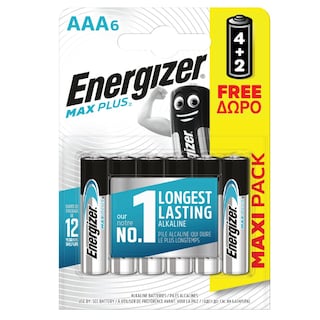 ENERGIZER | Μπαταρίες Αλκαλικές Max Plus ΑΑΑ 4+2 Τεμάχια Δώρο