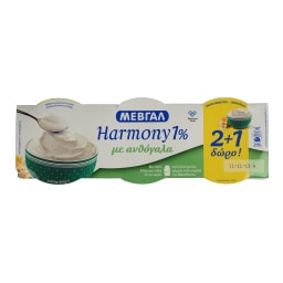HARMONY | Επιδόρπιο Γιαουρτιού Ανθόγαλα 1% Λιπαρά 3x200gr 2+1 Δώρο