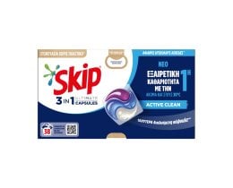 SKIP | Kάψουλες Πλυντηρίου Ρούχων Ultimate Active Clean 38 Μεζούρες