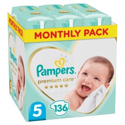 PAMPERS | Πάνες Μωρού Premium Care Νο5 Αποκλειστικά Online 136 Τεμάχια