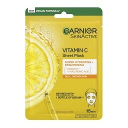 GARNIER | Υφασμάτινη Μάσκα Vitamin C για Λάμψη και Ενυδάτωση 28g