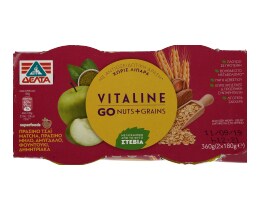 VITALINE | Επιδόρπιο Γιαουρτιού Go Nuts & Grains Πράσινο Μήλο & Matcha 2Χ180 gr