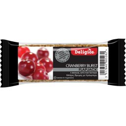 DELIGIOS | Μπάρα Δημητριακών Με Κράνμπερυ 80gr
