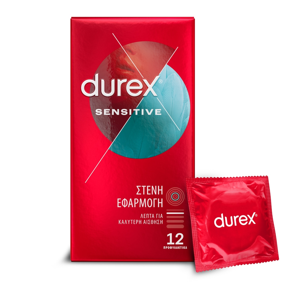 DUREX Προφυλακτικά Sensitive Στενή Εφαρμογή 12 Τεμάχια