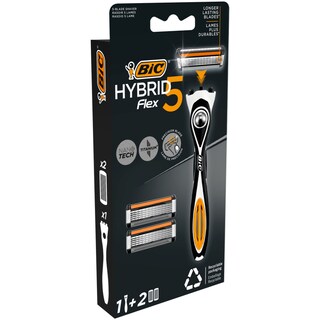 BIC | Σετ Ξυρίσματος Hybrid 5 Flex Λαβή + 2 Ανταλλακτικά 1 Τεμάχιο