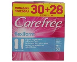 CAREFREE | ΣΕΡΒΙΕΤΑΚΙΑ FLEXI 58 ΤΕΜ ΕΙΔΙΚΗ ΤΙΜΗ 30 + 28 ΤΕΜΑΧΙΑ