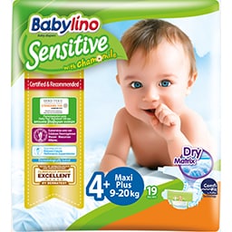 BABYLINO | Πάνες Μωρού Sensitive Χαμομήλι Νο4+ 9-20kg 19 Τεμάχια
