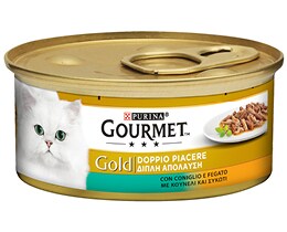 GOURMET | GOLD | Γατοτροφή Διπλή Απόλαυση Κουνέλι & Συκώτι 85gr