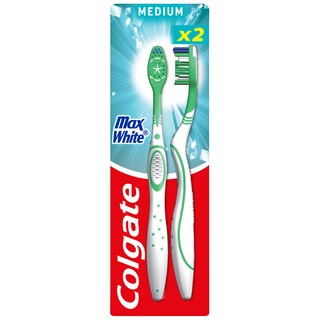 COLGATE | MAX WHITE | Οδοντόβουρτσα Max White Μέτρια 2 Τεμάχια 1+1 Δώρο