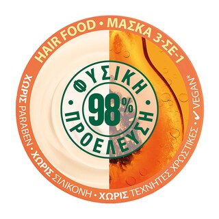FRUCTIS | Μάσκα Μαλλιών Hair Food Papaya Φθαρμένα Μαλλιά 390ml