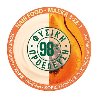 FRUCTIS | Μάσκα Μαλλιών Hair Food Papaya Φθαρμένα Μαλλιά 390ml