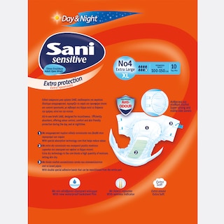 SANI | Diapers Incontinence Sensitive Extra Large N4 10 Pieces