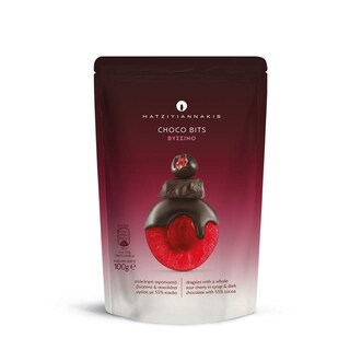 ΧΑΤΖΗΓΙΑΝΝΑΚΗΣ | HATZIYIAN CHOCO BITS SOUR CHERRY  100G