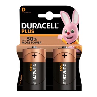 DURACELL | BATTARIES PLUS D 2PCS
